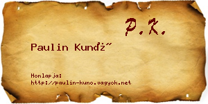 Paulin Kunó névjegykártya